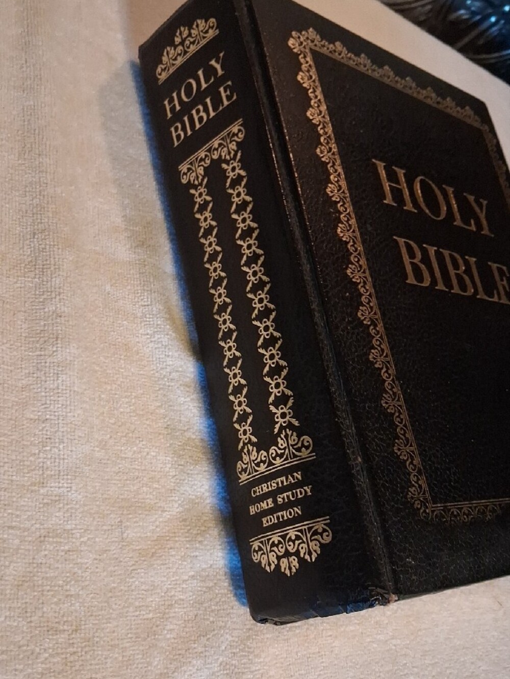 Vintage Large Black Holy Bible with Gold Lettering - Home Accents - Picture 2 of 6